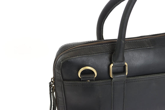 Load image into Gallery viewer, Leather Briefcase | Black
