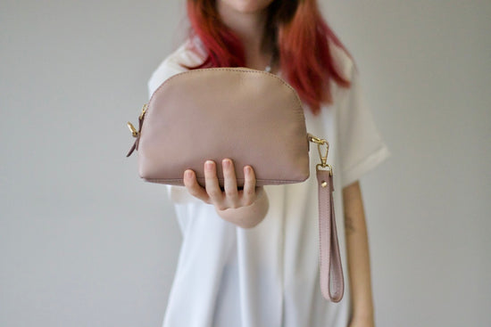 Load image into Gallery viewer, Leather Eclipse Crossbody Bags - Beige
