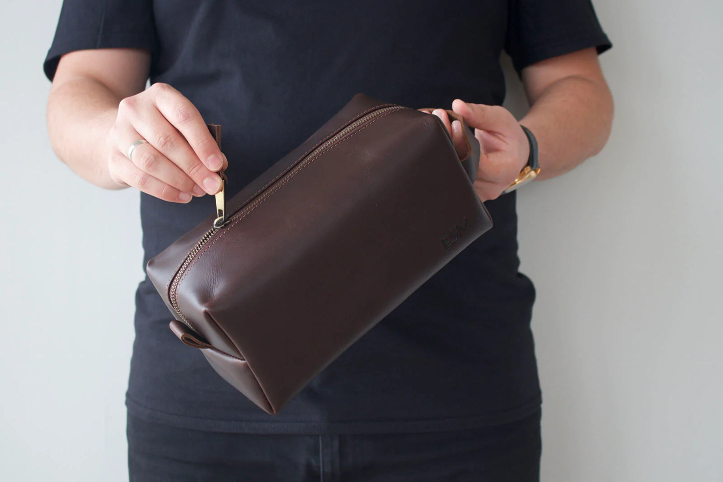 Personalized Groomsmen Gifts Dopp Bag | Dark Brown