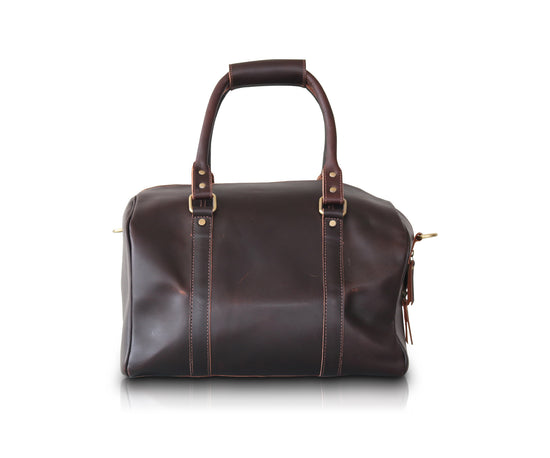 Personalized Leather Duffle Bag - Small
