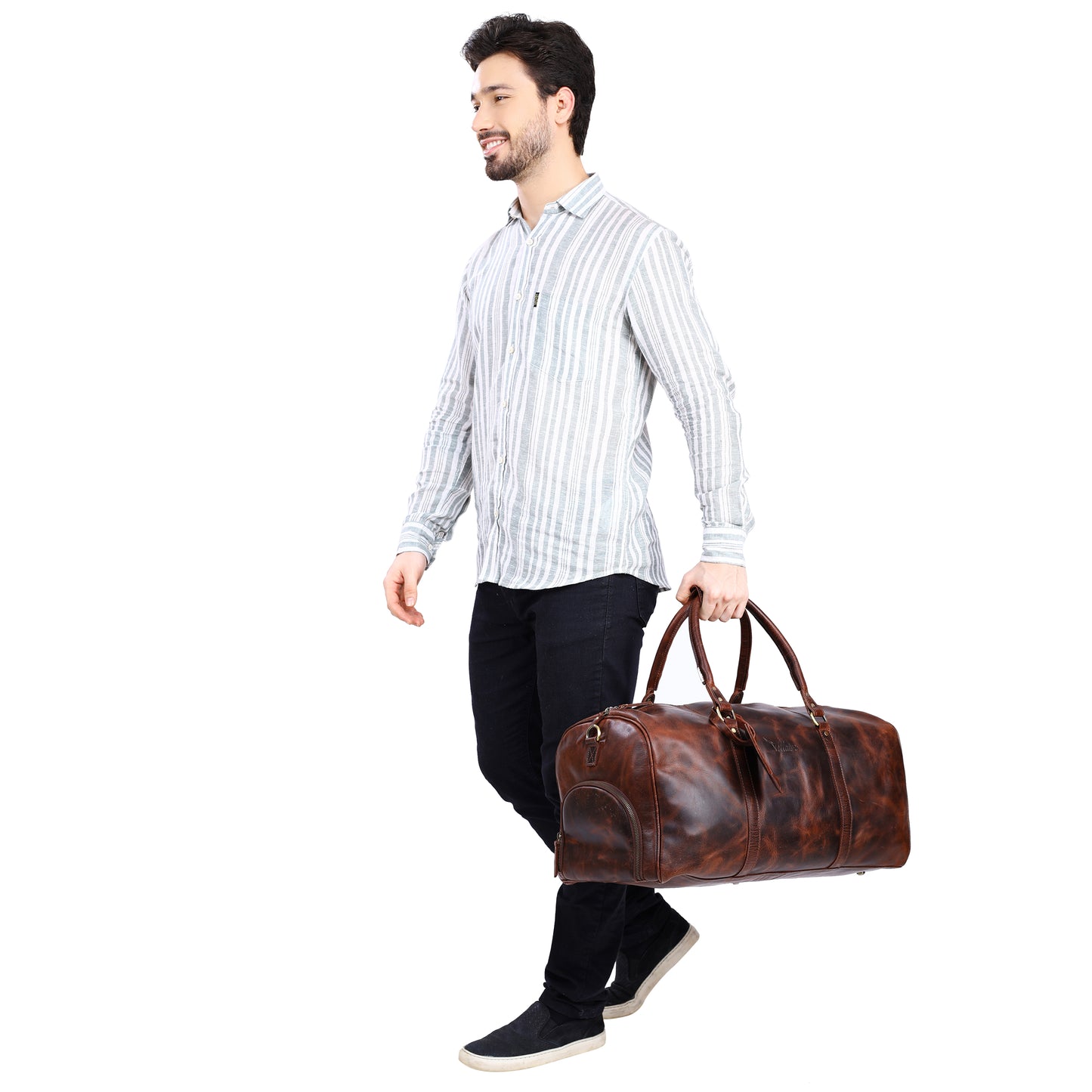 Personalized Leather Duffle Bag - XLarge