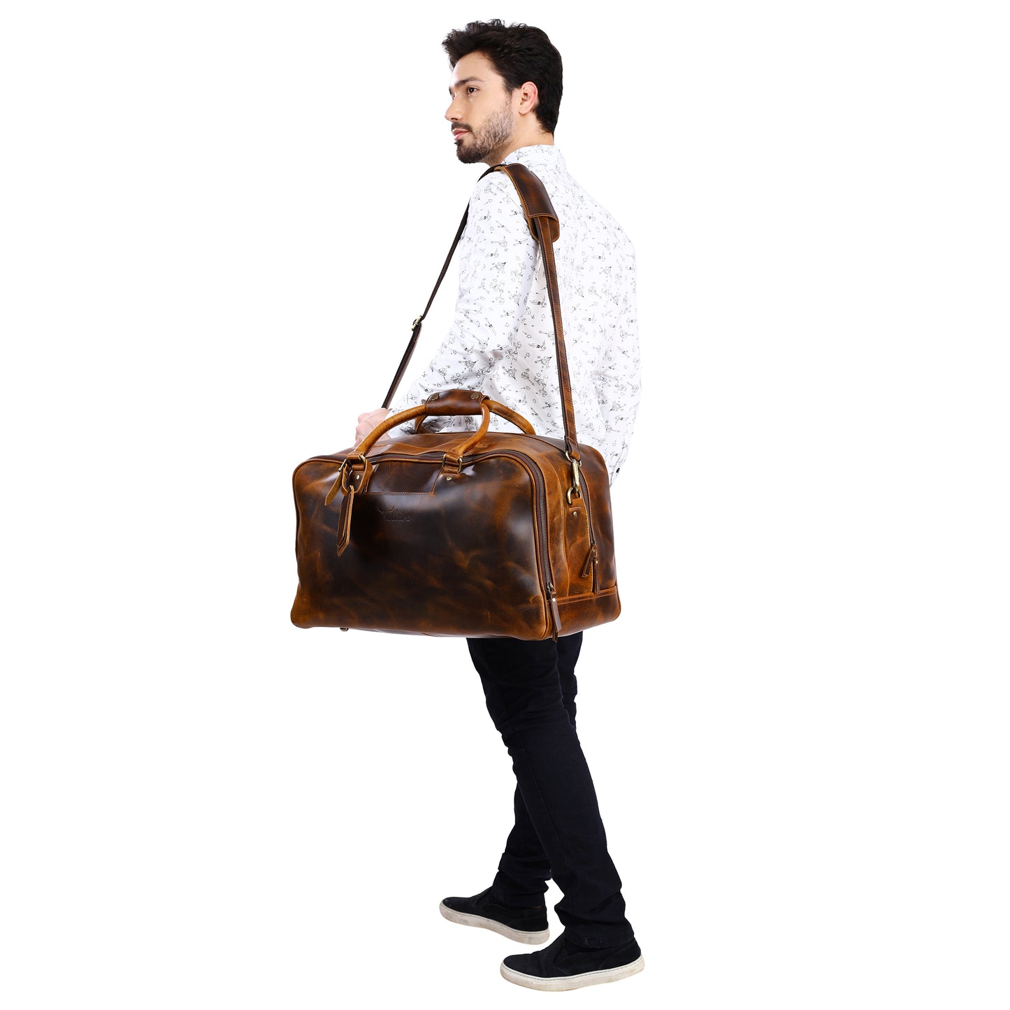 Personalized Leather Duffle Bag - XLarge – Vellaire