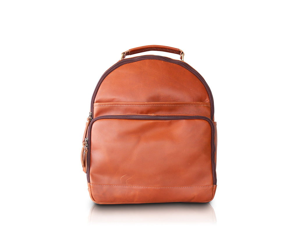 Leather Backpack with Laptop Compartment