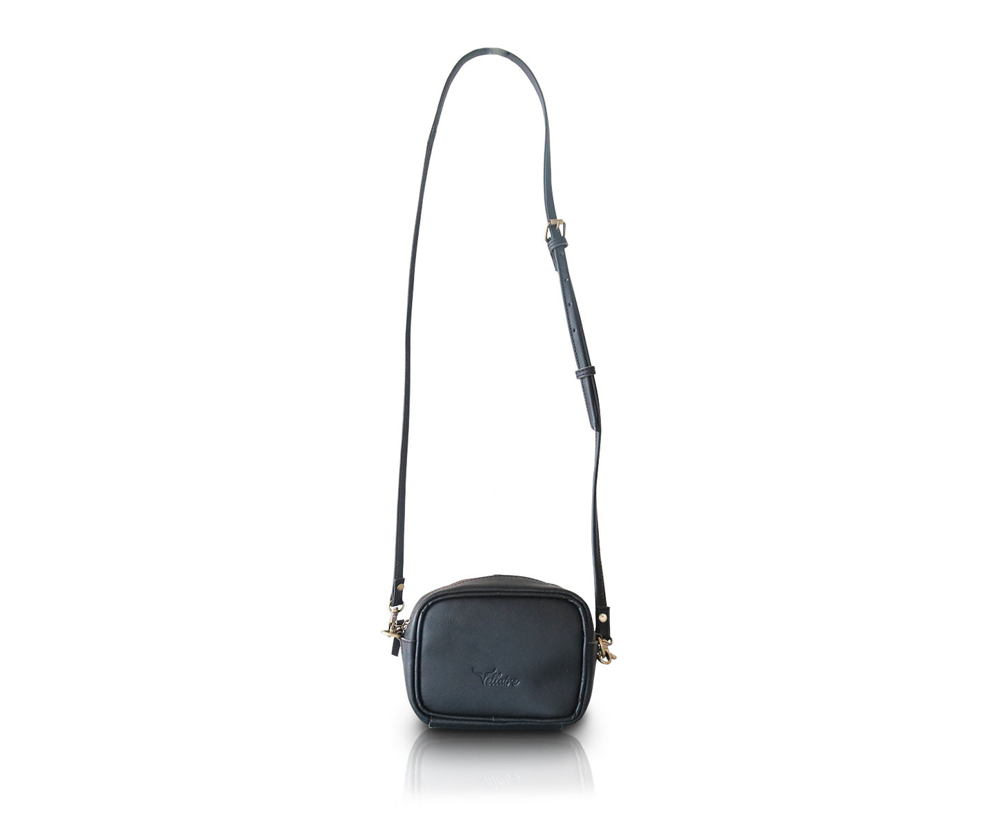 Leather Mini Crossbody Bag | Black