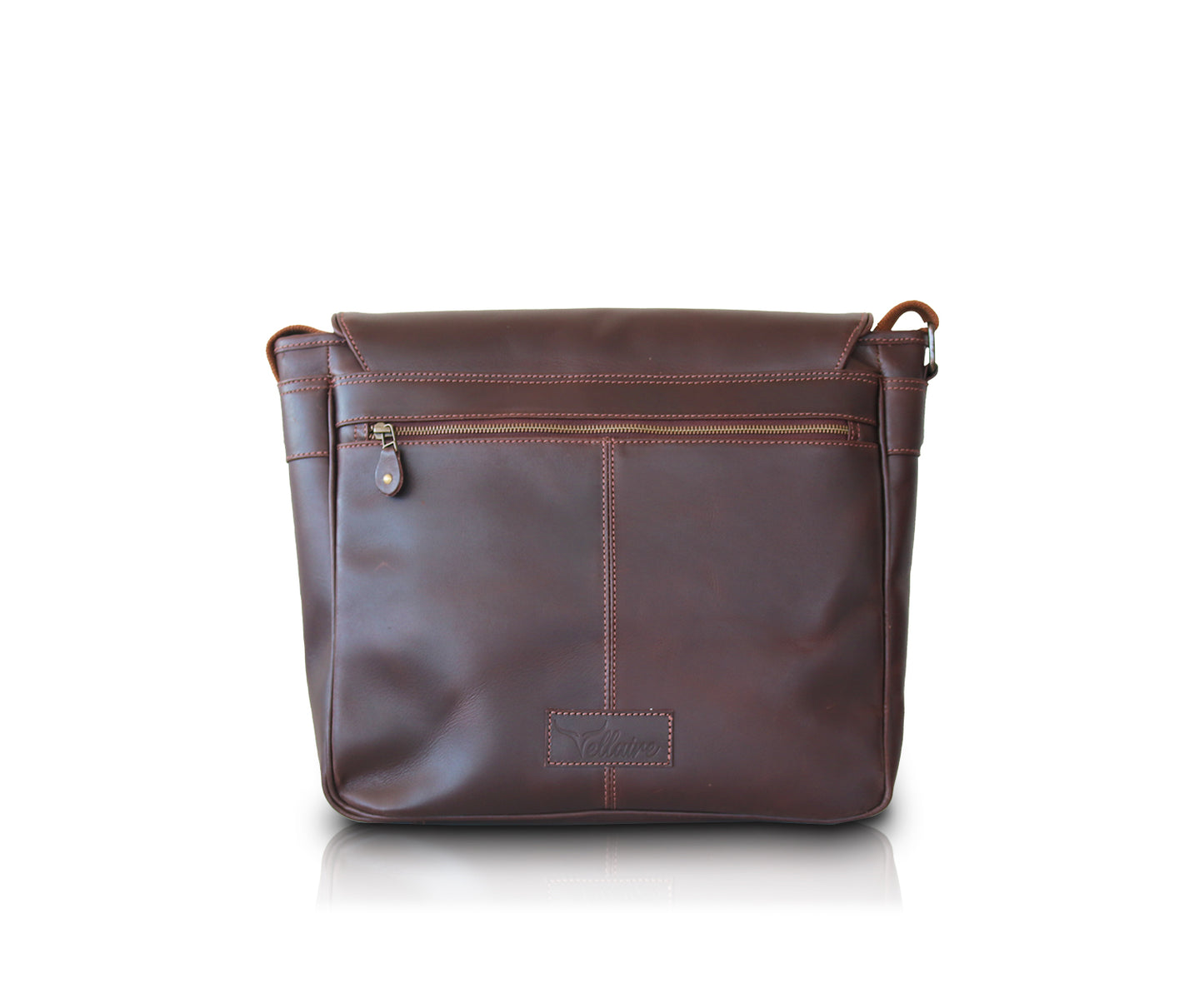 Leather Messenger Briefcase | Dark Brown