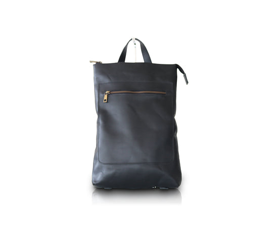 Leather Lightweight Backpack Purse | Black