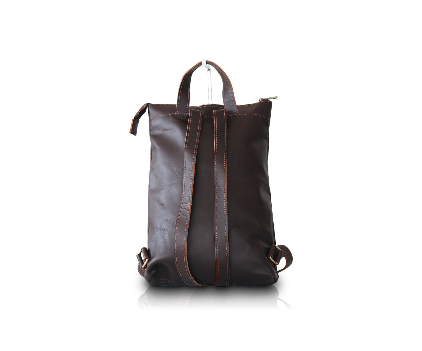 Load image into Gallery viewer, Leather Lightweight Backpack Purse | Dark Brown
