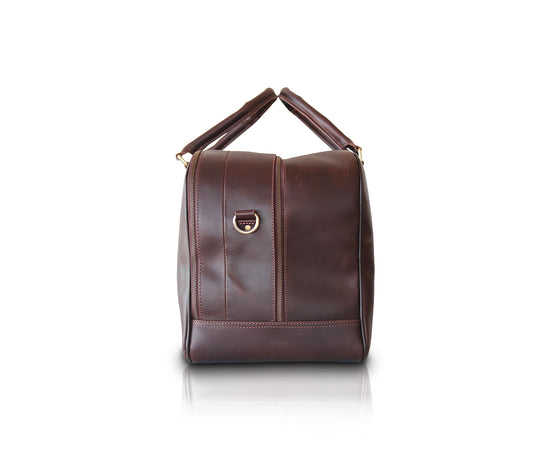 Leather Square Duffle Bag | Dark Brown