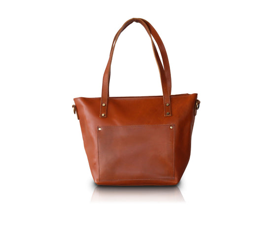 Leather Tote Bag | Light Brown