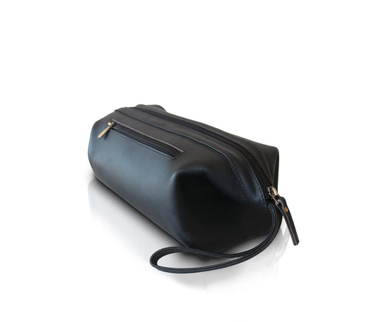 Leather Wire Toiletry Bag | Black