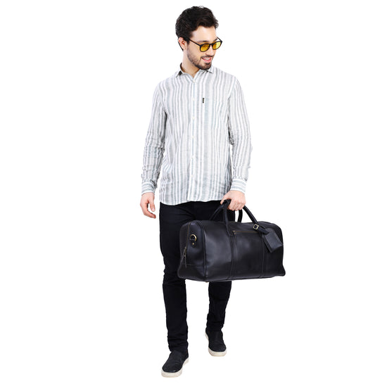 Load image into Gallery viewer, Leather Weekender Duffle Bag | Black
